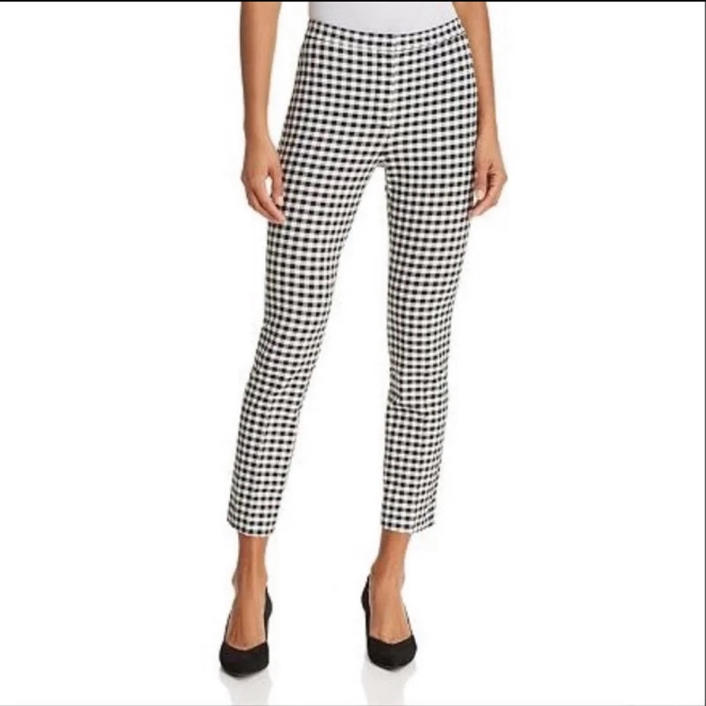 Theory Monochrome Check Straight Leg Pants